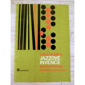 Jazzové Invence 1985 Accordion‎ Vintage Sheet Music Czech Panton Signed Ephemera